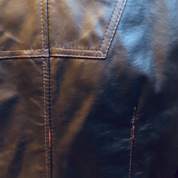Brown Genuine Leather Jacket - Picture 6 of 11
